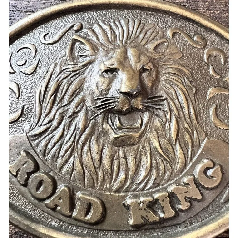 VTG Union 76‎ Brass Road King Lion Head Belt Buckle Truckstop Club Truck Driver